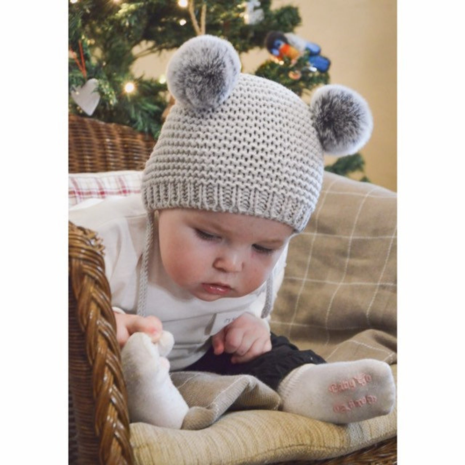 100 Merino Baby Hat. Baby Double Pom Pom Hat. Kids Double Pom Etsy