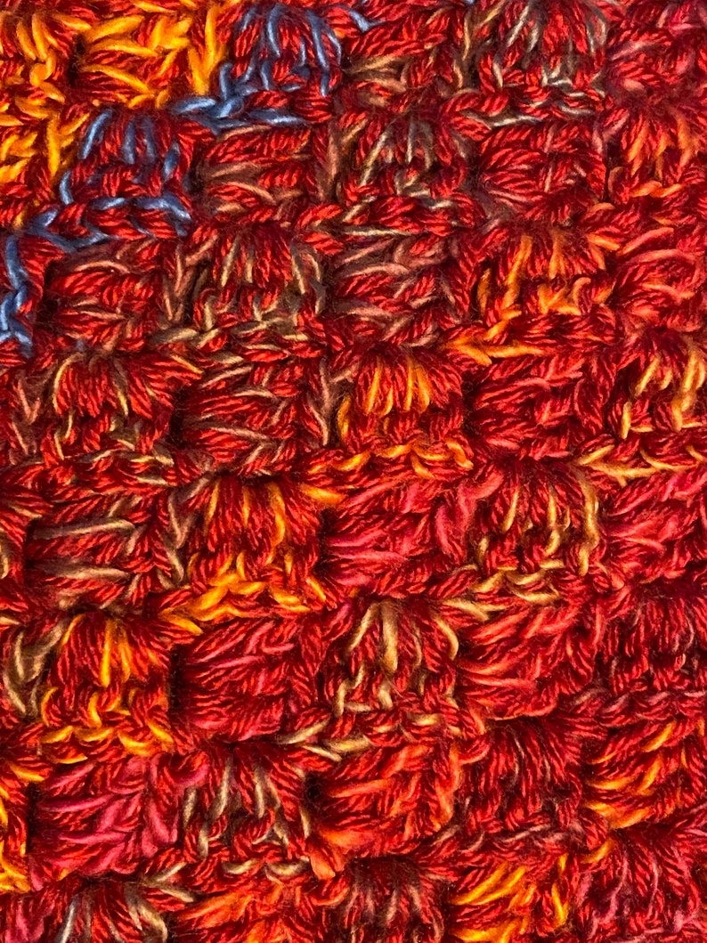 Red Sunset Afghan Throw, Luxury Afghan Throw, Vibrant Handmade Throw image 6