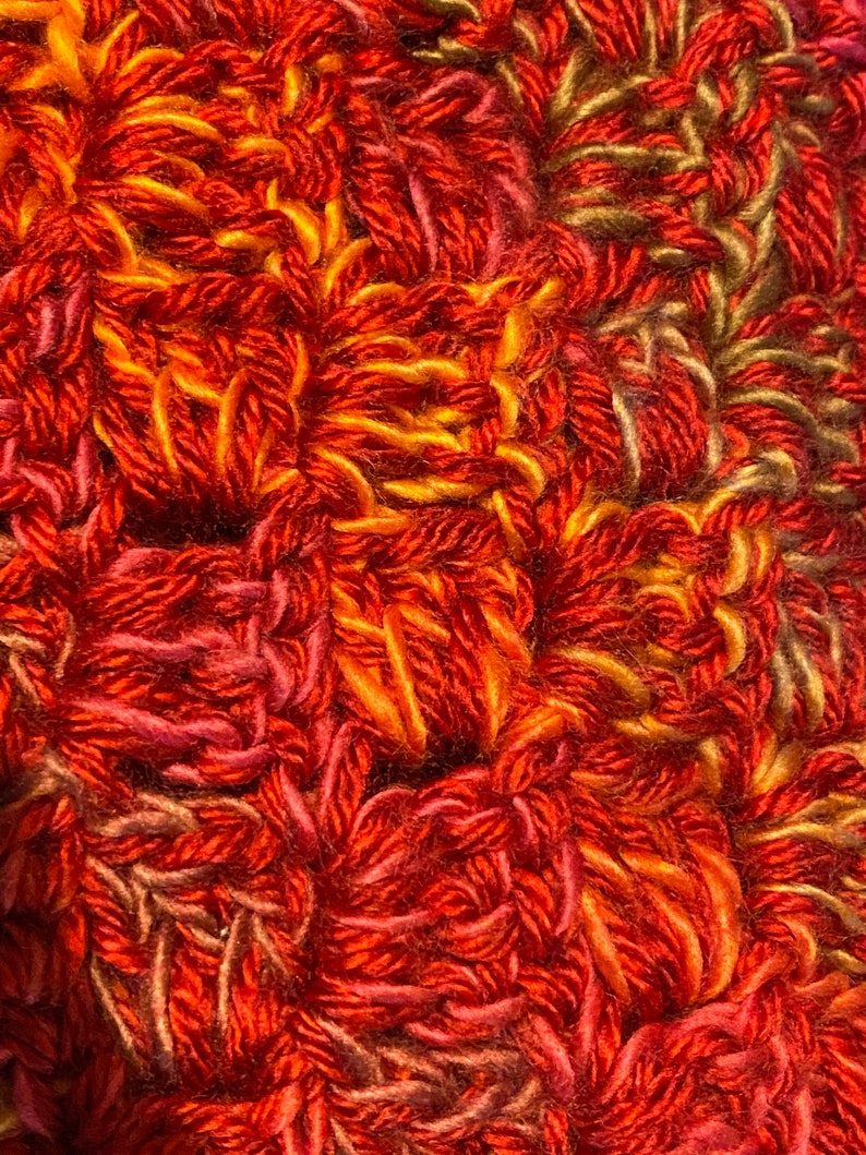 Red Sunset Afghan Throw, Luxury Afghan Throw, Vibrant Handmade Throw image 5