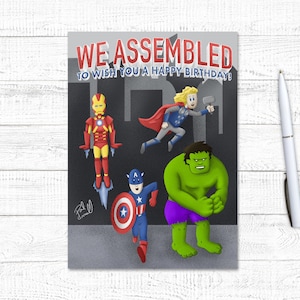 Avengers Inspired Love You 3,000 Superhero Birthday, Hero Birthday Card, PRINTABLE Birthday Card, Cute Birthday Card, Super Birthday