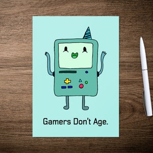 Verjaardag gamer BMO, op tijd voor avontuur geïnspireerde verjaardag, videogames, grappige verjaardagskaart, AFDRUKBARE verjaardagskaart, leuke verjaardagskaart