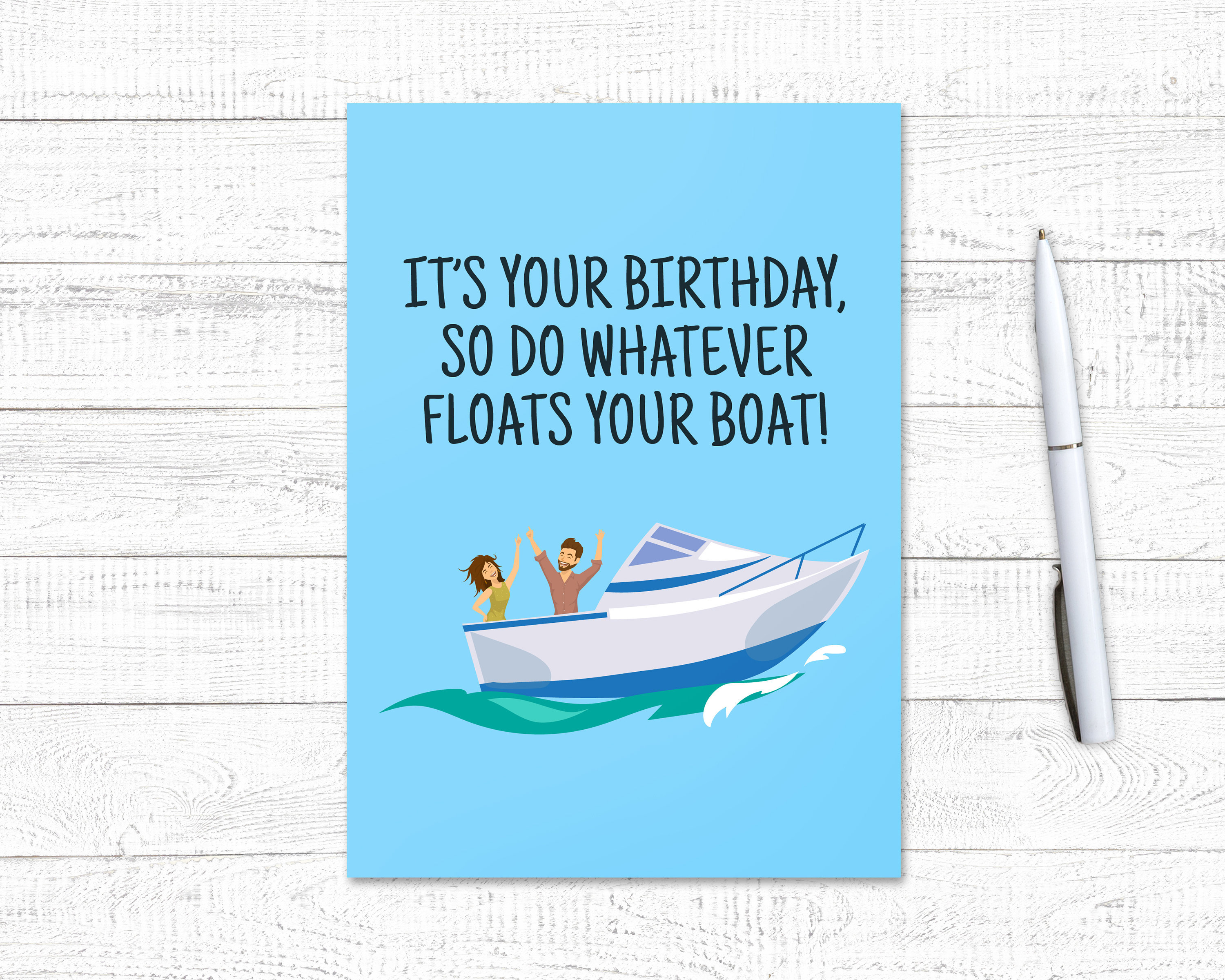 boat printable birthday card cute birthday card funny etsy australia