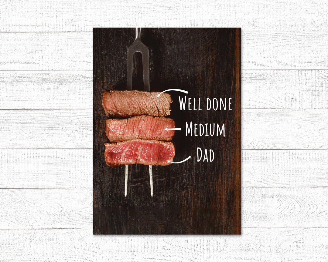 Steak Father's Day Card Steak Card Funny Father's Etsy