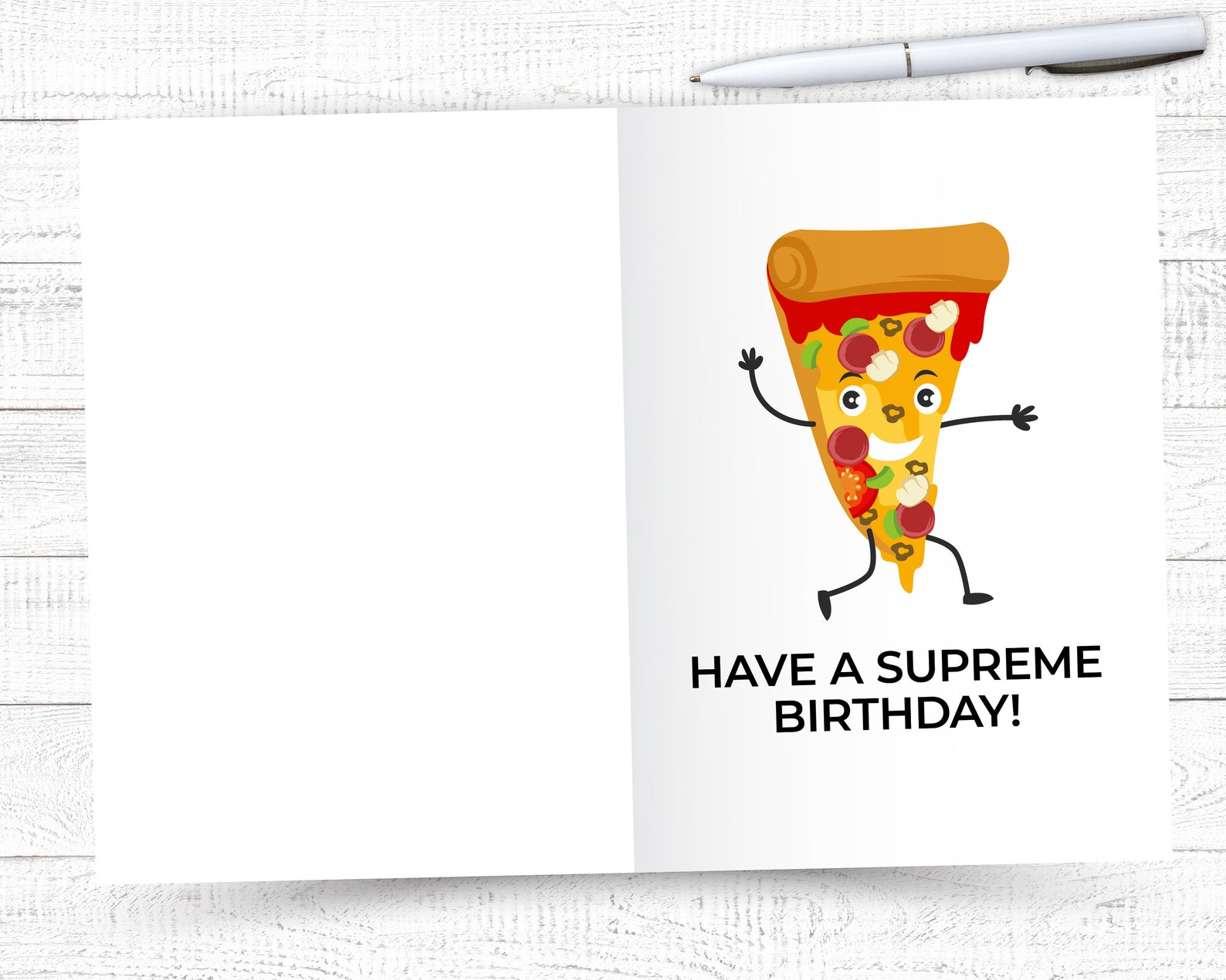 Pizza Birthday, Funny Birthday Card, PRINTABLE Birthday Card, Happy ...