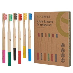 EcoSlurps Bamboo Toothbrushes - British Eco-Friendly Family Toothbrush Multipack - Zero Waste, Plastic Free, biodegradable & compostable