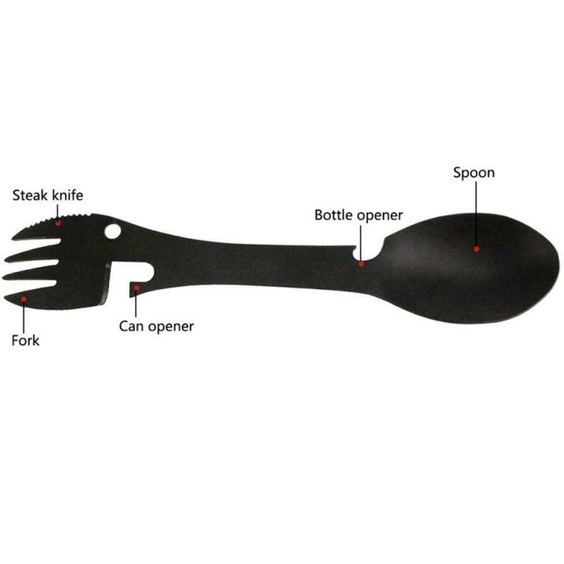 EcoSlurps Spork, eco friendly carry case and S-Biner clip Dad, Husband, Son Gift Camping & Hiking Gadget Tool Sporks Reusable Cutlery Spork no case/box