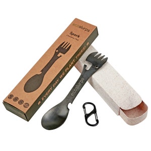 EcoSlurps Stainless Steel Spork: Camping Hiking Gadget with Carry Case