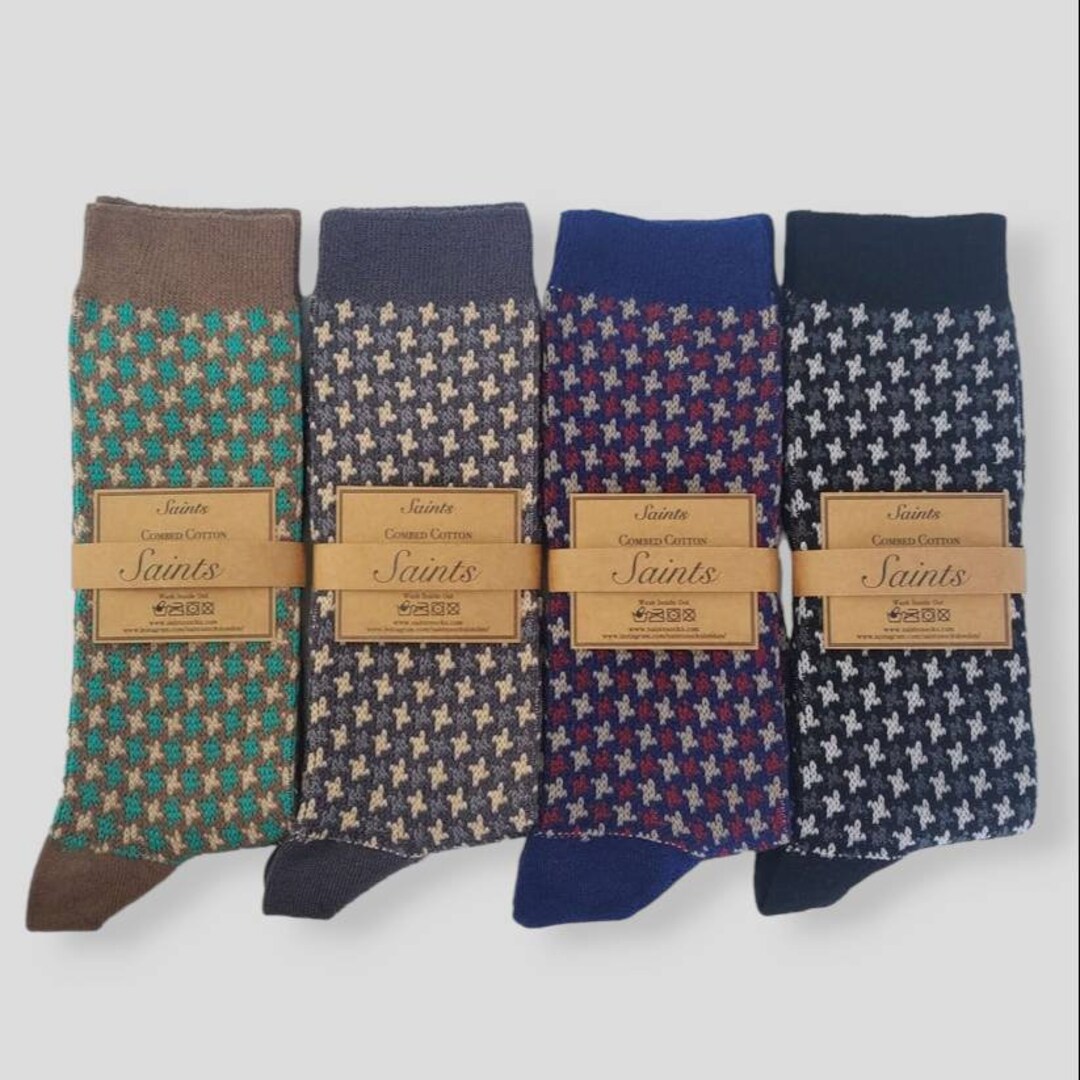 Men's Luxury Jacquard Socks, High Quality, Gift for Men 4 Colours ...