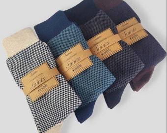 Calcetines Jacquard de lujo para hombre, Alta calidad, Calcetines de traje, Regalo para hombre [4 colores disponibles]