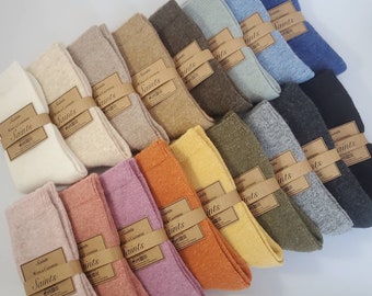 Chaussettes légères et chaudes en laine de cachemire, haute qualité, chaussettes d'hiver, cadeau pour femme [17 couleurs disponibles]