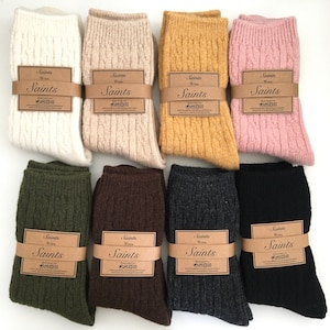 Personalised socks, Cozy Warm Retro Wool women's Socks, High quality, Winter socks, Gift for women, Christmas gift [8 Colours available]