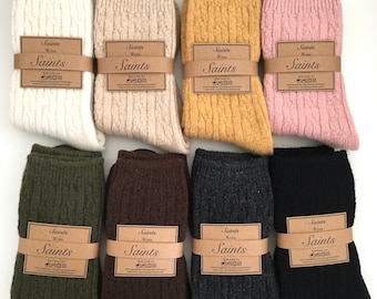 Personalisierte Socken, Cozy Warm Retro Wolle Damensocken, Hohe Qualität, Wintersocken, Geschenk für Frauen, Weihnachtsgeschenk [8 Farben erhältlich]