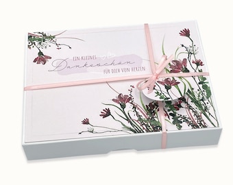 Gift Box Thank you from the heart Flowers Watercolor Gift Box in A6