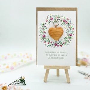 Muttertagskarte mit Geschenk: Herz Geschenkanhänger Spruchkarte für Mamas - und Papas zum Vatertag, Dankeschön oder Beileger zum Geschenk