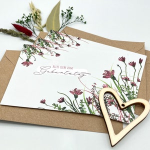 Geburtstag Postkarten Set - 3 Blumen-Aquarell Karten für Geschenke an Familie, Freunde oder Kollegen