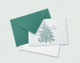 Christmas card with Christmas tree A6 postcard