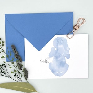 Dankeskarte Hebamme – Geschenk zur Geburt, Handgemachte Karte mit Aquarell, Hochwertige Klappkarte, Danksagung & Wertschätzung für Hebammen