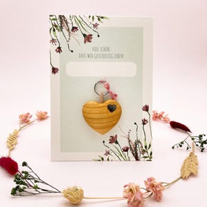 Schlüsselanhänger Karte - Spruchkarte mit Herz als Geschenkidee für die beste Freundin oder Schwester