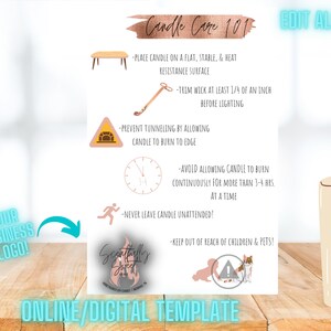 Candle Care Card Template