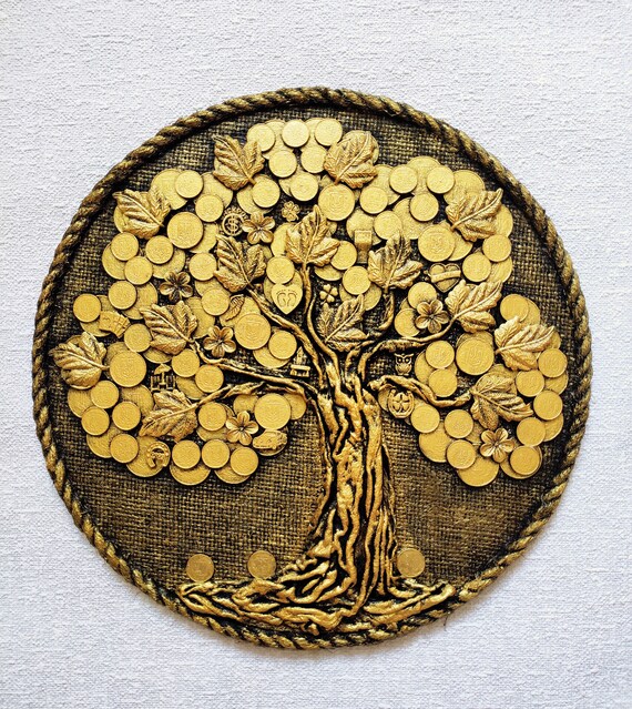 Decorative Painting Money Tree Round picture Money Tree