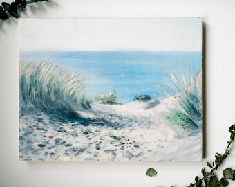 ENCAUSTIC PAINTING on CANVAS, Winter Wood Landscape Wall Art Painting with Wax and Oil Paint, Framed Fine Art Original Painting