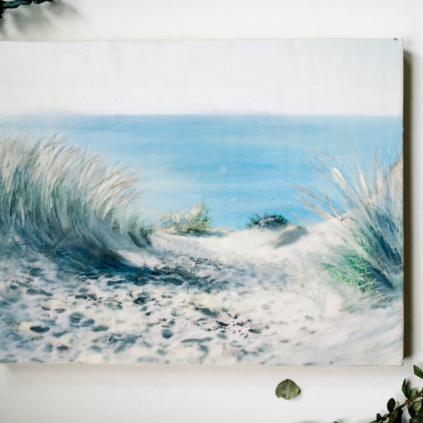 ENCAUSTIC PAINTING on CANVAS, Winter Wood Landscape Wall Art Painting with Wax and Oil Paint, Framed Fine Art Original Painting