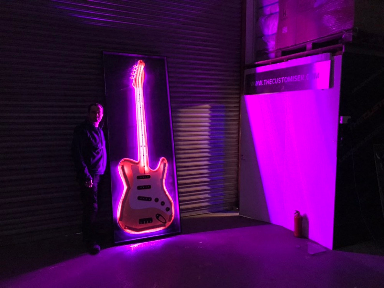 Huge Guitar Wall Art Music Sign Neon Style Wall Display Etsy