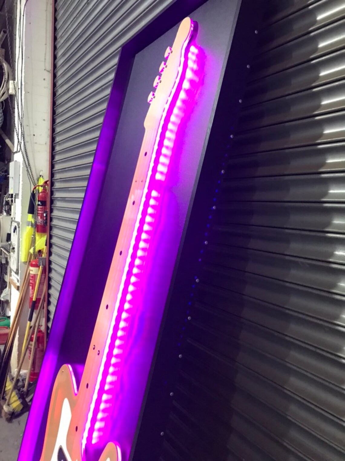 Huge Guitar Wall Art Music Sign Neon Style Wall Display Etsy