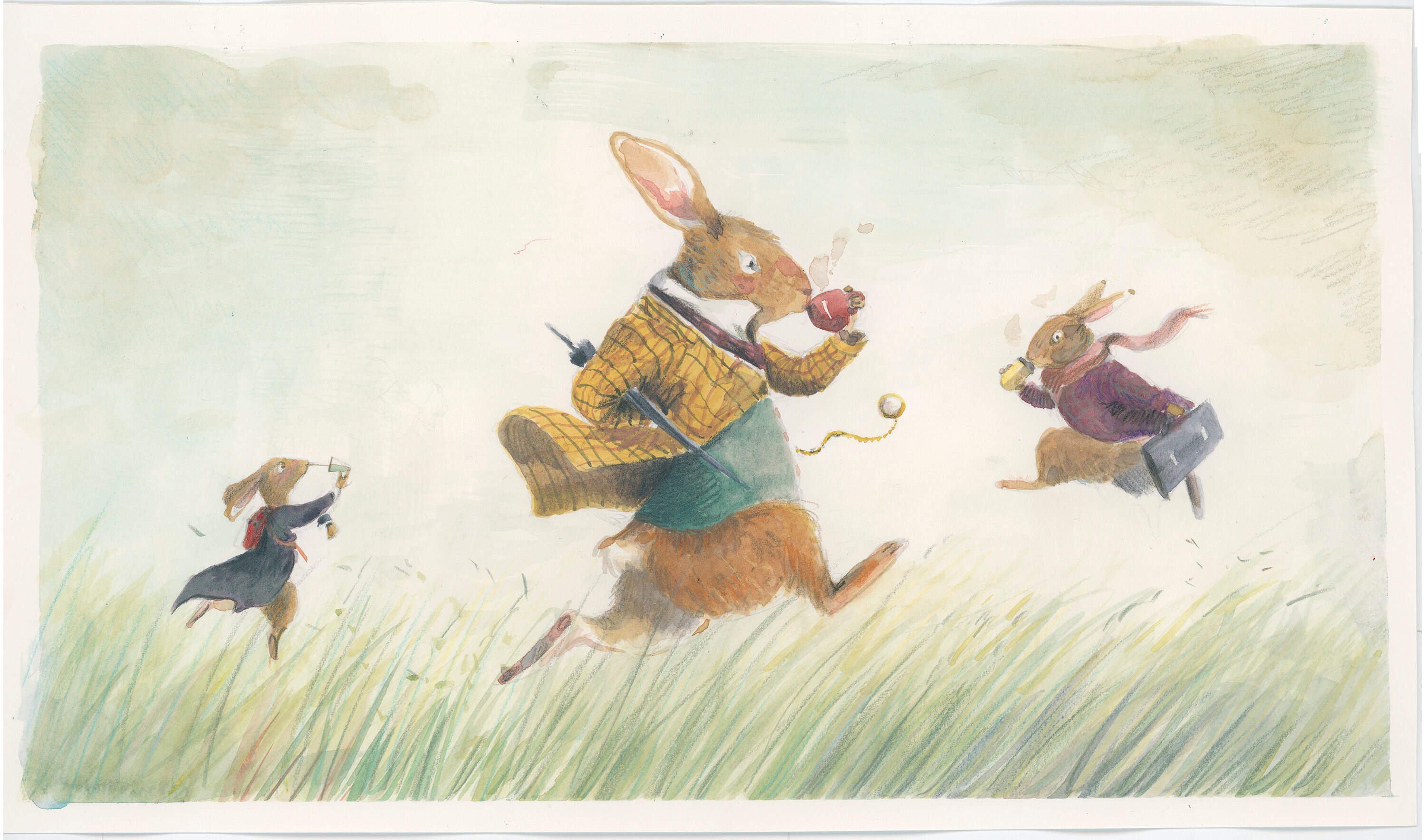 Fine Art Aquarelle Original - Lapin de Garenne