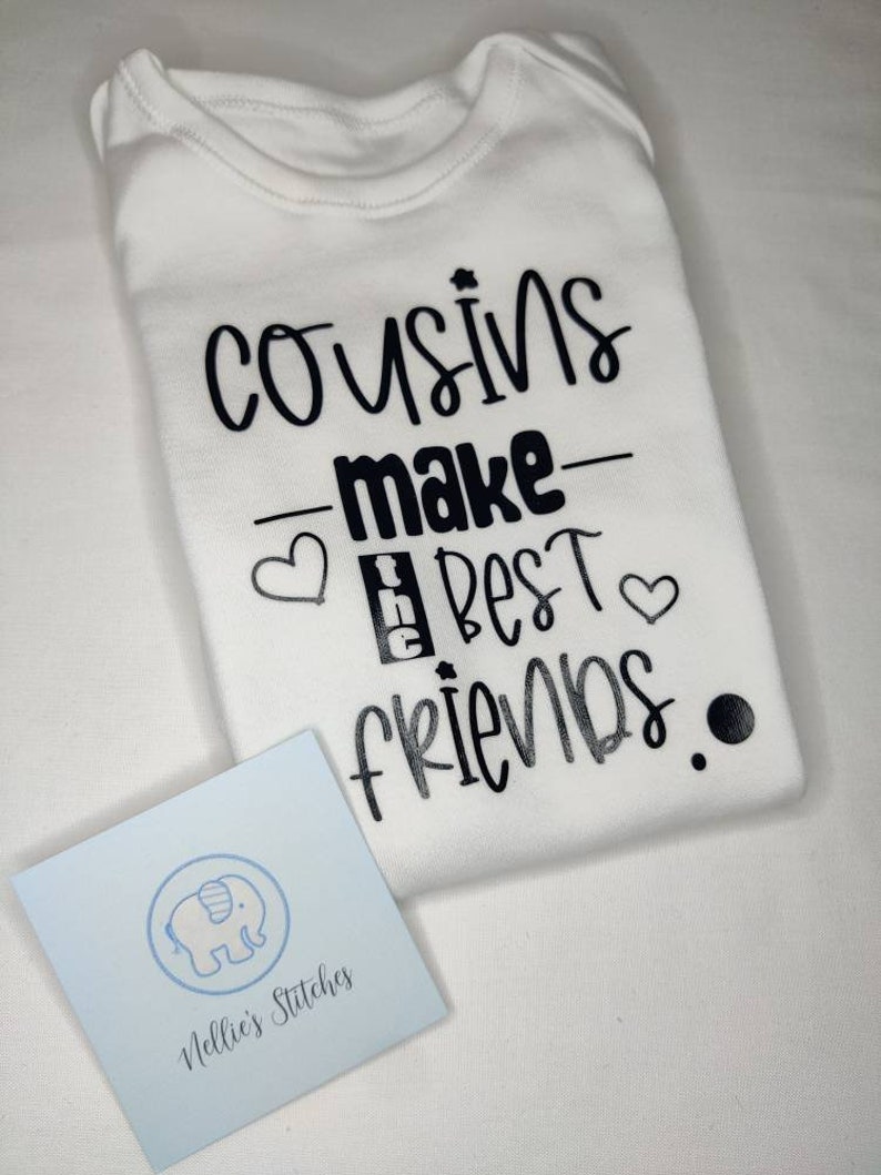 Cousins make the best friends Cousin Pregnancy announcement baby vest.