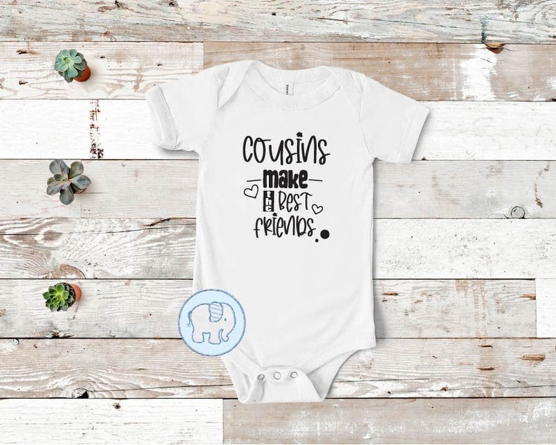 Cousins make the best friends Cousin Pregnancy announcement baby vest.