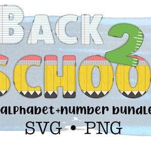 School letters Bundle, PNG SVG. 3 different designs. Perfect for sublimation