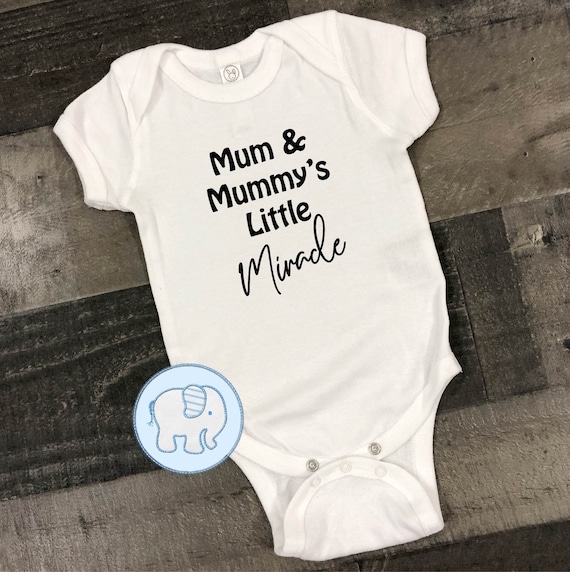 Mum and Mummy's Miracle baby body suit. 2 Mummy vest for new baby. cute  baby present