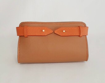 Grote leren portemonnee. Portemonnee en kaarthouder. Portemonnee