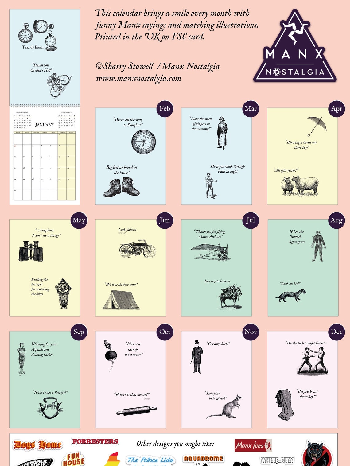 Isle of Man 2023 Calendar Manx Sayings Perfect for the New Etsy Hong Kong