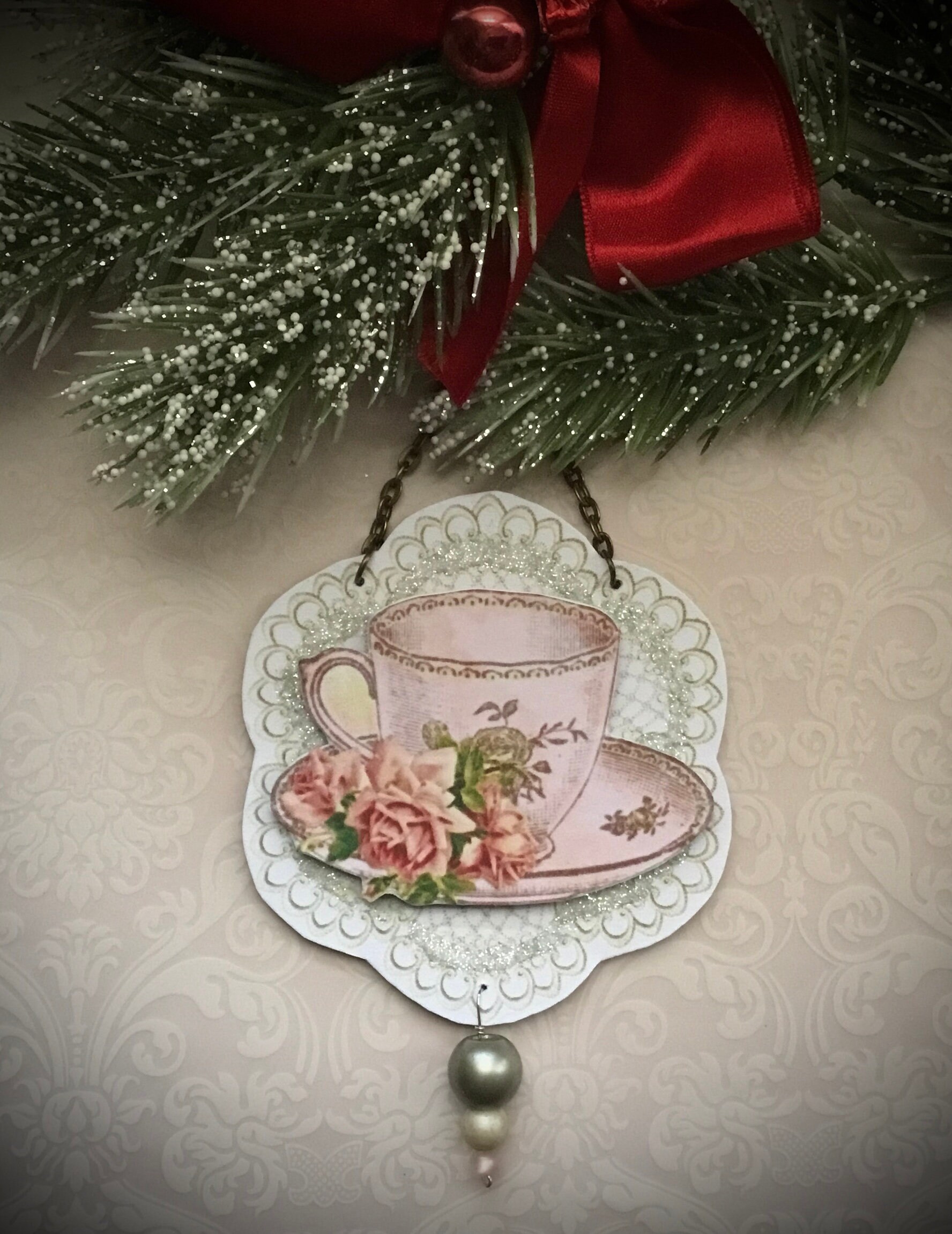 Victorian Tea Cup Ornament/ Antique Style Christmas Ornament/ Etsy