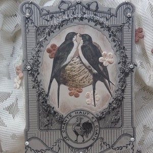 Antique style French Farmhouse decoration, Antique style dove decoration, French decor, Vintage style bird decoration