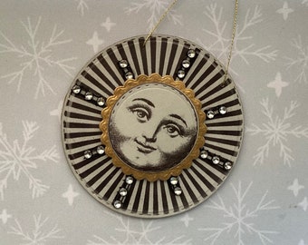 Antique inspired sun ornament/ Victorian sun ornament