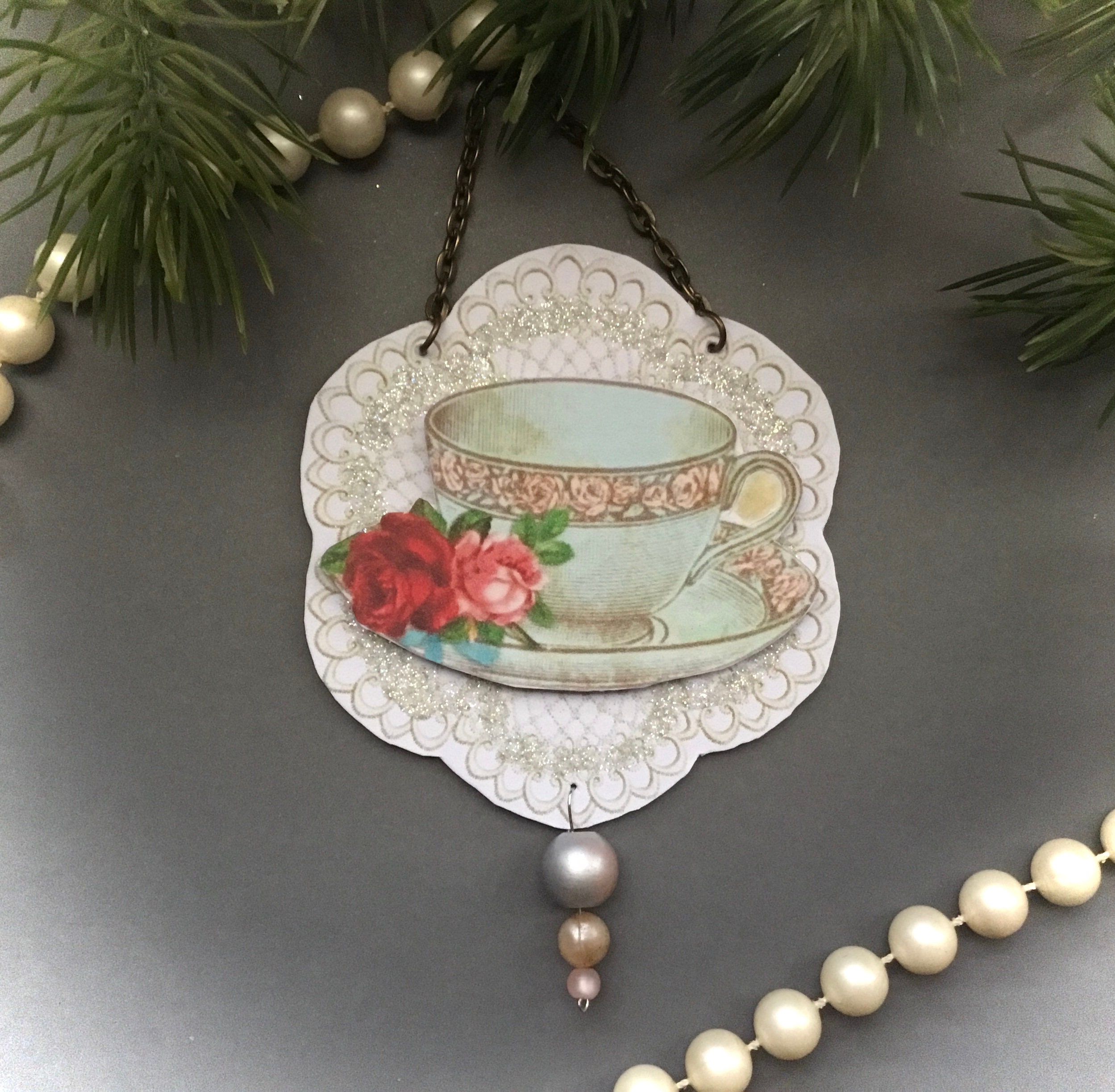 Victorian Tea Cup Ornament/ Antique Style Christmas Ornament/ Etsy