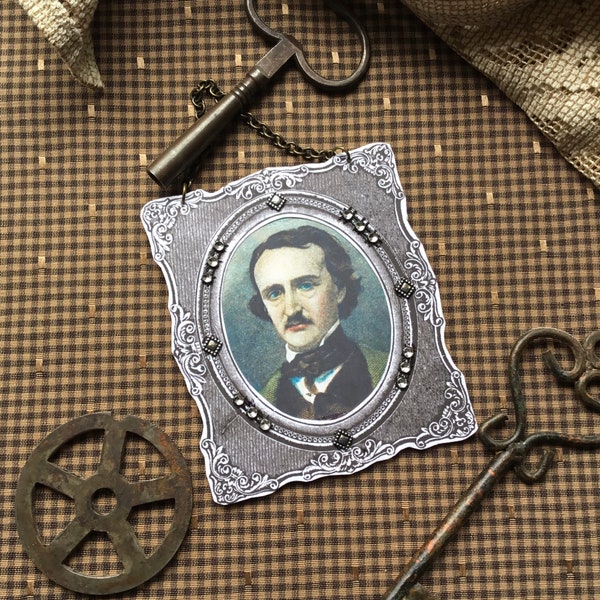 Edgar Allan  Poe ornament/ Victorian Halloween ornament/ Vintage style Halloween decor