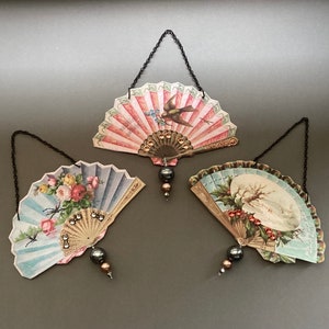 Antique inspired Victorian Fan ornaments
