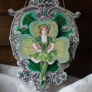 Antique style Irish decoration, Irish step dancer, vintage style Irish ornament