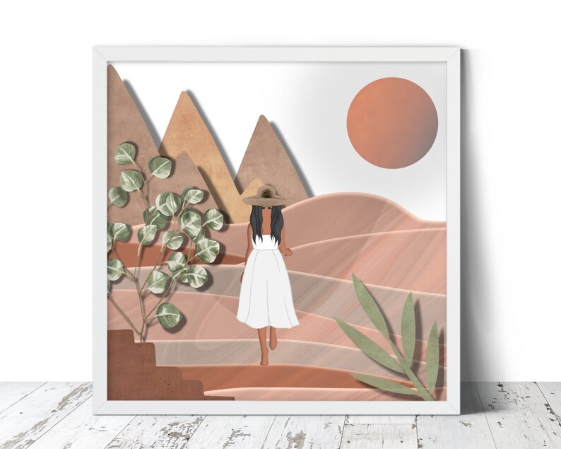 Sand Art Landscape Walk Sand Walk Desert Wall Art Etsy