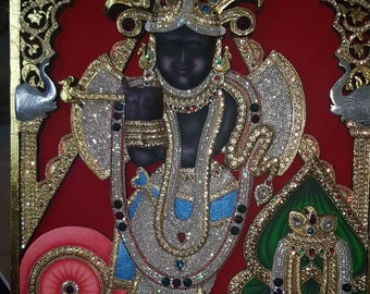Banke Bihari P Tanjore Painting With Frame - Etsy Banke Bihari P Tanjore Painting With Frame - Etsy