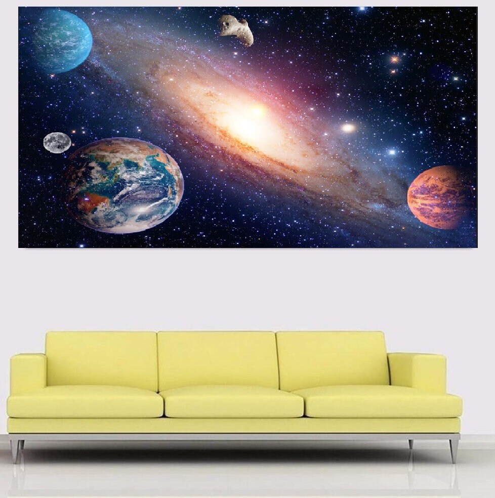 Space Planet Galaxy Wall Art Painting Posters and Prints on Canvas ...