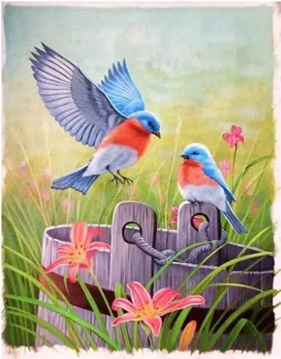 Birds paintings on canvas deals