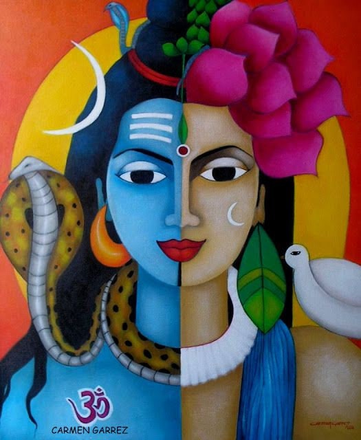 Shiva and Shakti Oil Painting Handpainted on Canvas A without - Etsy UK Shiva and Shakti Oil Painting Handpainted on Canvas A without - Etsy UK