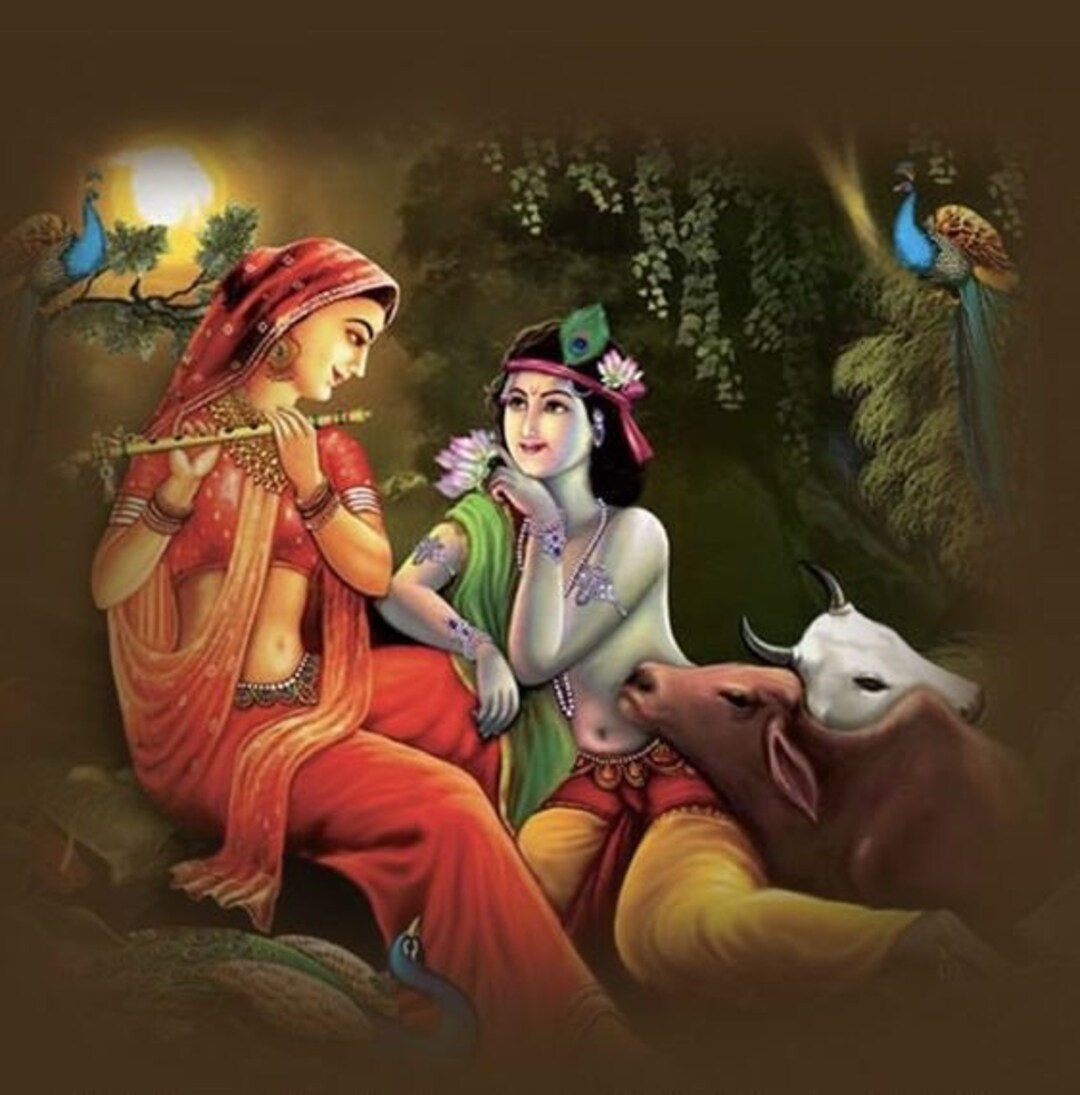 Radha Krishna AQ Hand Painted Painting on Canvas without - Etsy Radha Krishna AQ Hand Painted Painting on Canvas without - Etsy