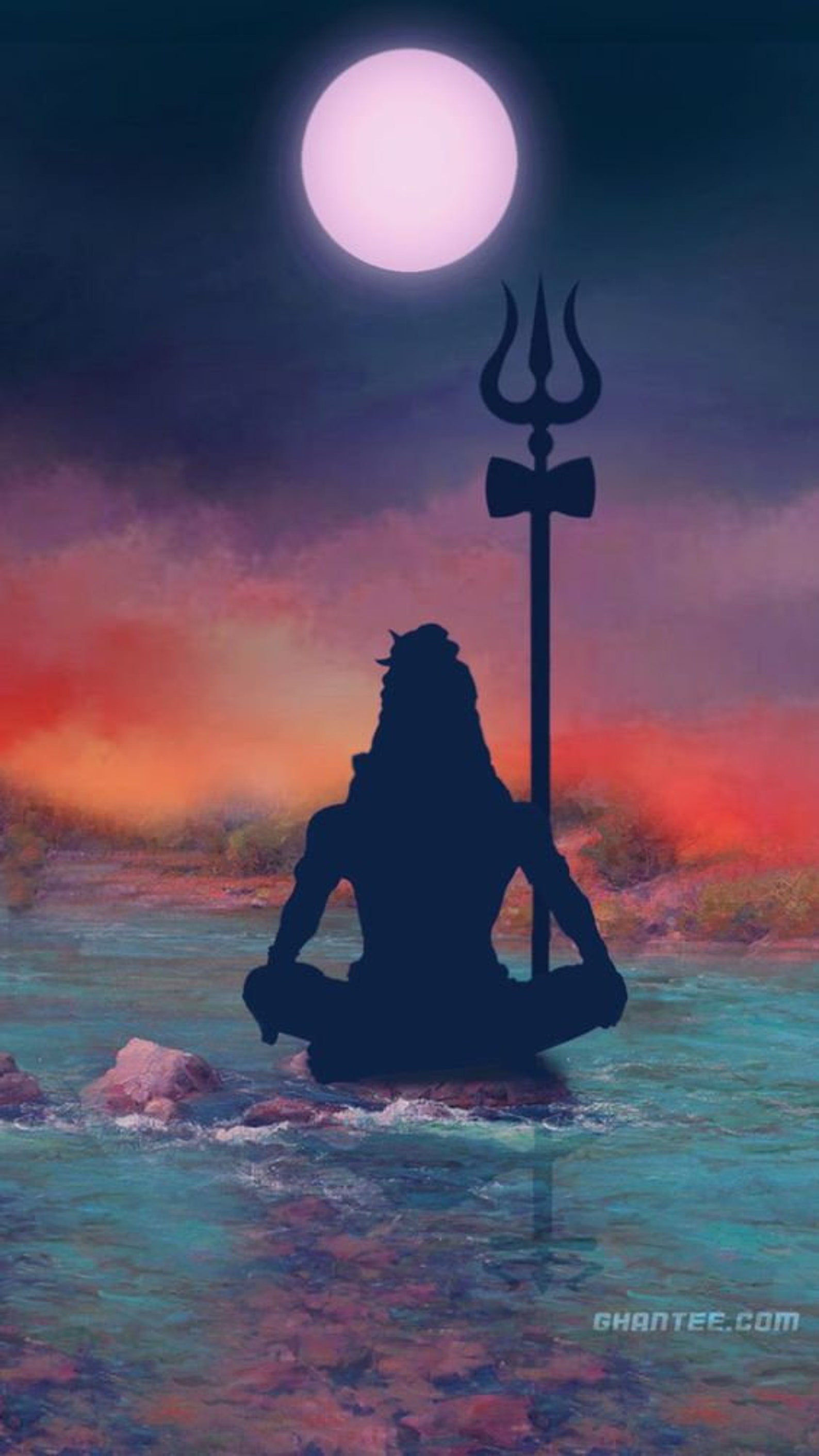Lord Shiva Oil Painting Handpainted on Canvas C without Frame Etsy