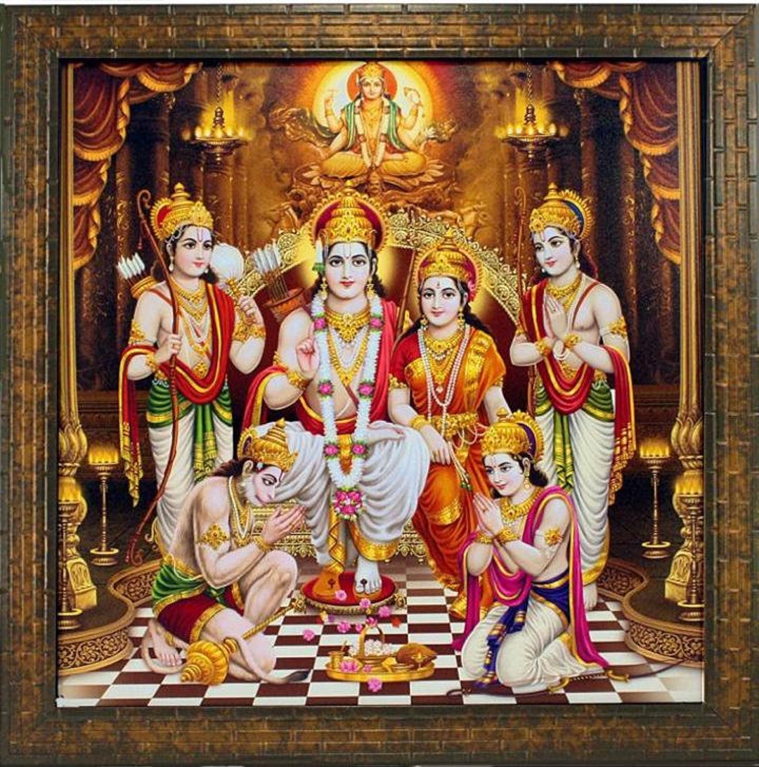 Ram Darbar Traditional I Tanjore Painting With Frame - Etsy Finland